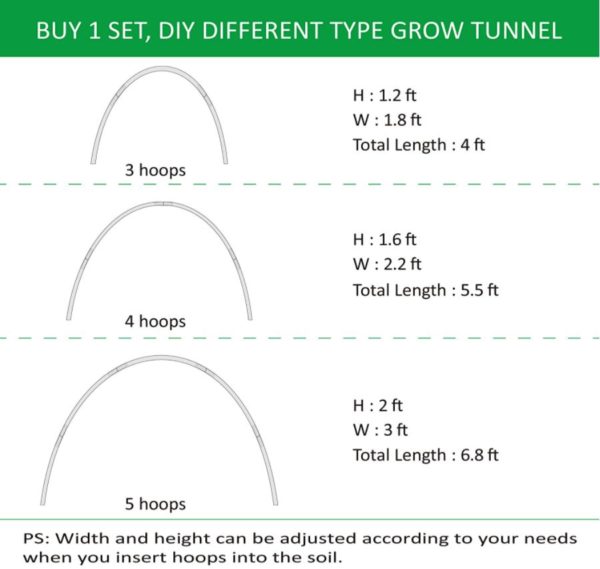 Garden support Hoop for Plant Protection Greenhouse, Garden Frame + Gloves