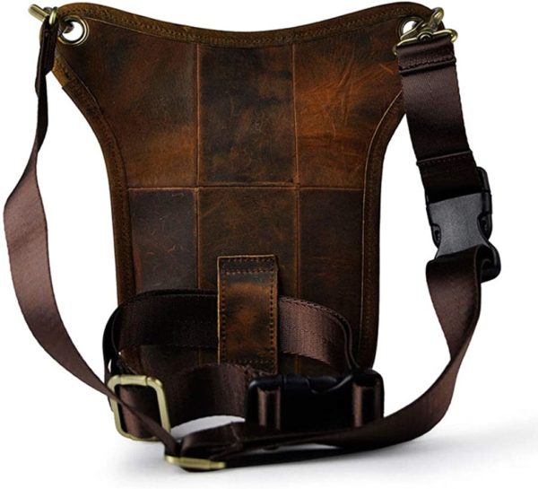 Waist Pouch Leather Multi-Purpose Bumbag | Zipper | Dark Brown - Image 5