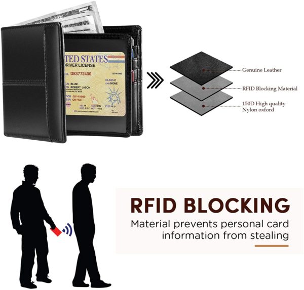 Leather Wallet & Vaccine holder + RFID | Bi-Fold - Image 6