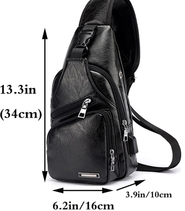 Shoulder Bag - 2022 Model Faux Leather + USB port - Image 4