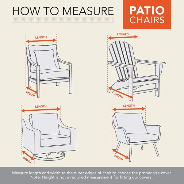 Outdoor Patio Chair Cover | 34"L x 33"W x 31"H Khaki - Image 6