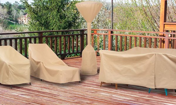 Outdoor Patio Chair Cover | 34"L x 33"W x 31"H Khaki - Image 4